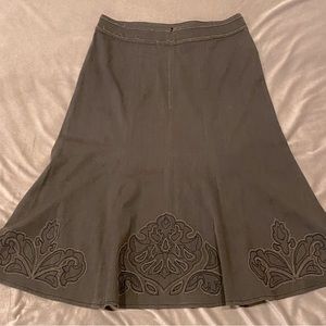 Cabi A-Line skirt with subtle embroidering near the hemline